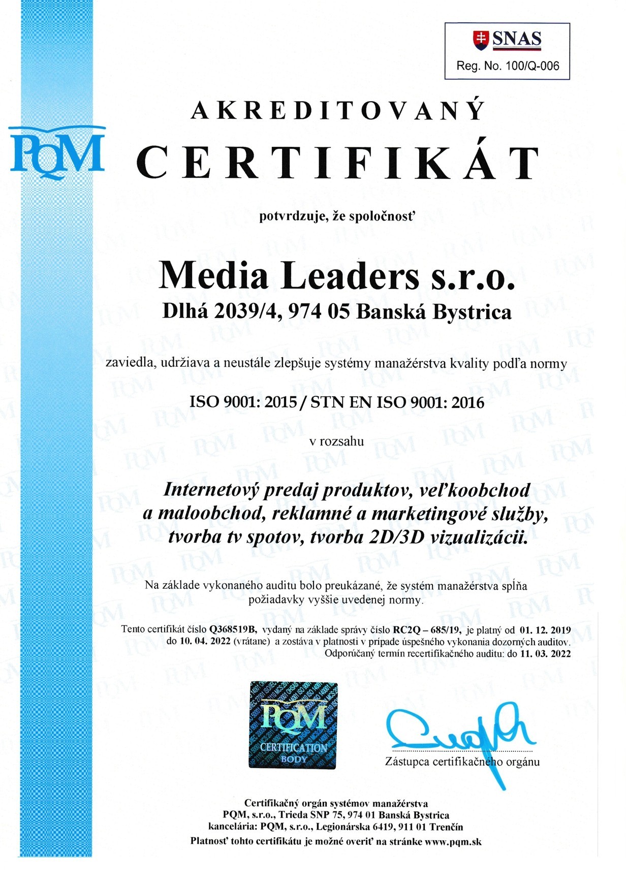pemimpin media sertifikat iso 9001 sro