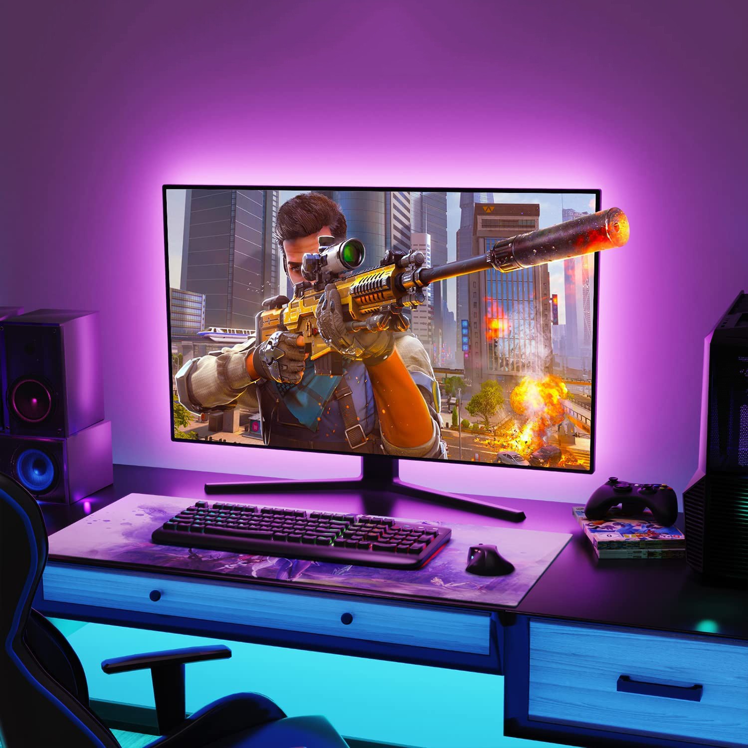 lampu latar belakang monitor led - game PC