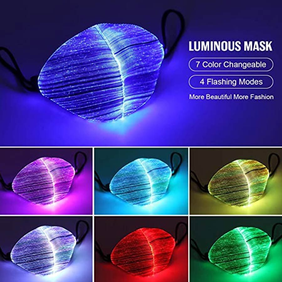 Masker pelindung LED menyala