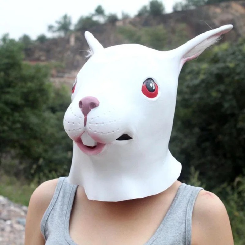 Kelinci - Topeng karnaval, masker wajah silikon lateks