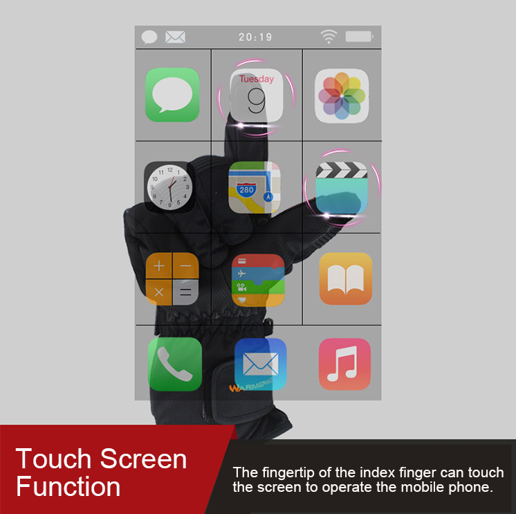 sarung tangan musim dingin dengan permukaan jari layar sentuh untuk smartphone