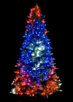 pohon natal LED pintar melalui ponsel