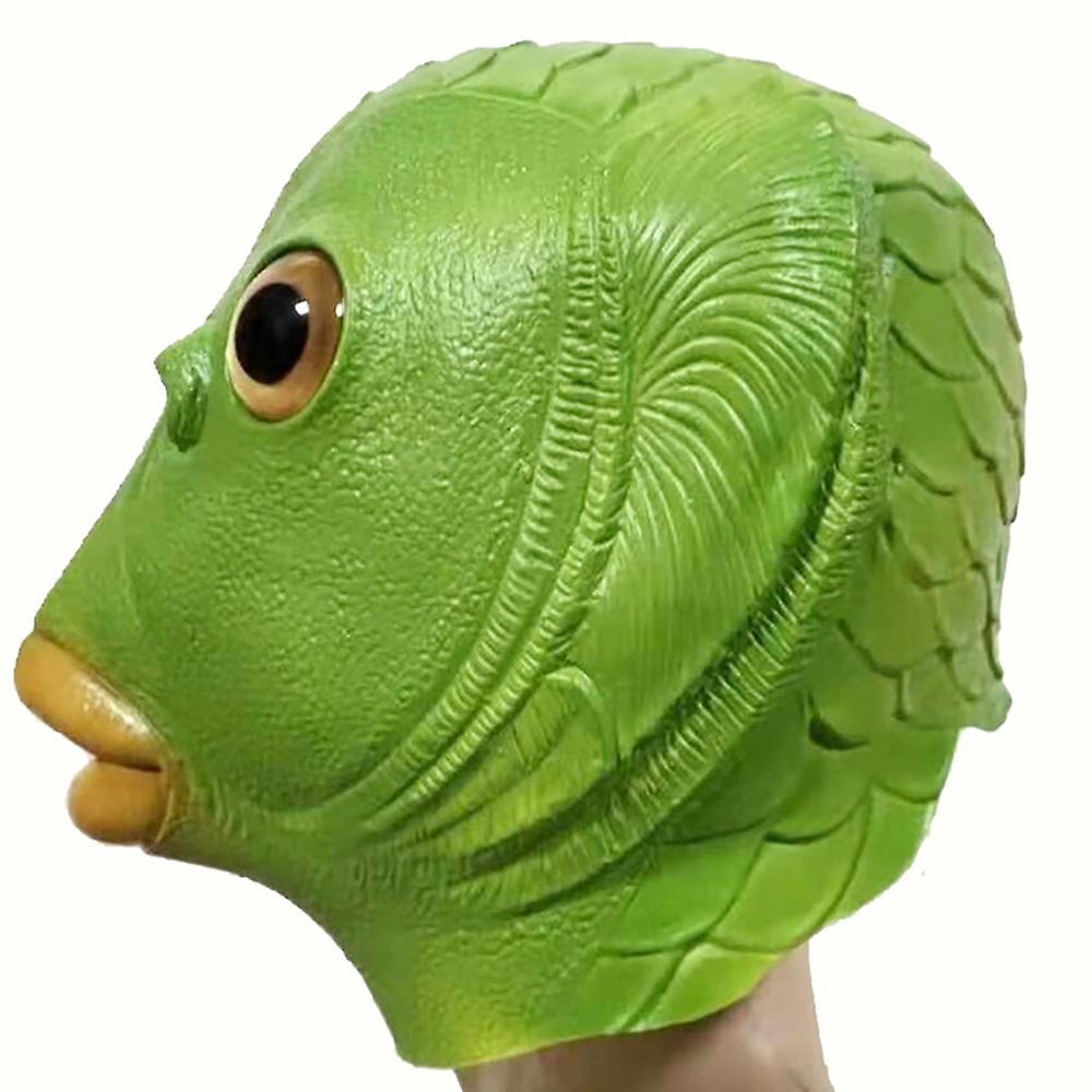 Masker silikon wajah kepala ikan hijau