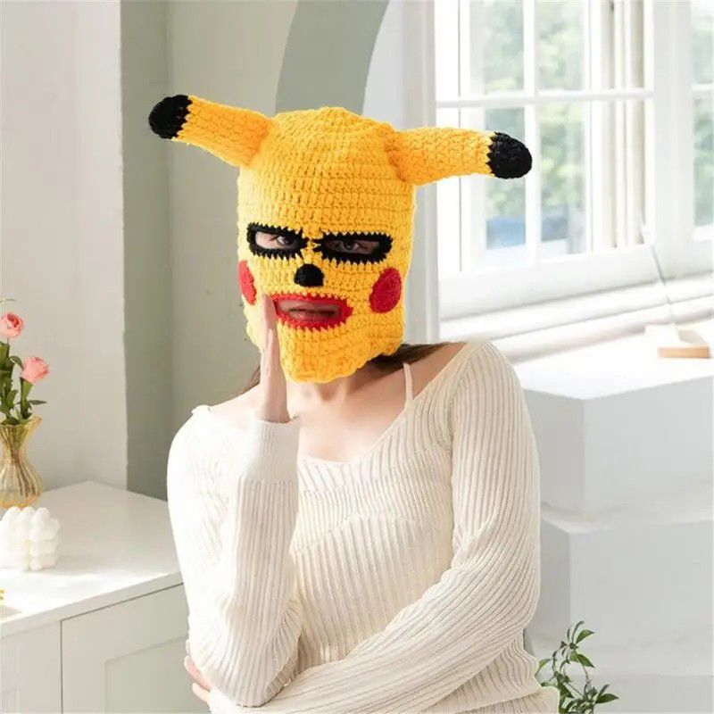 topeng pikachu masker wajah dengan telinga