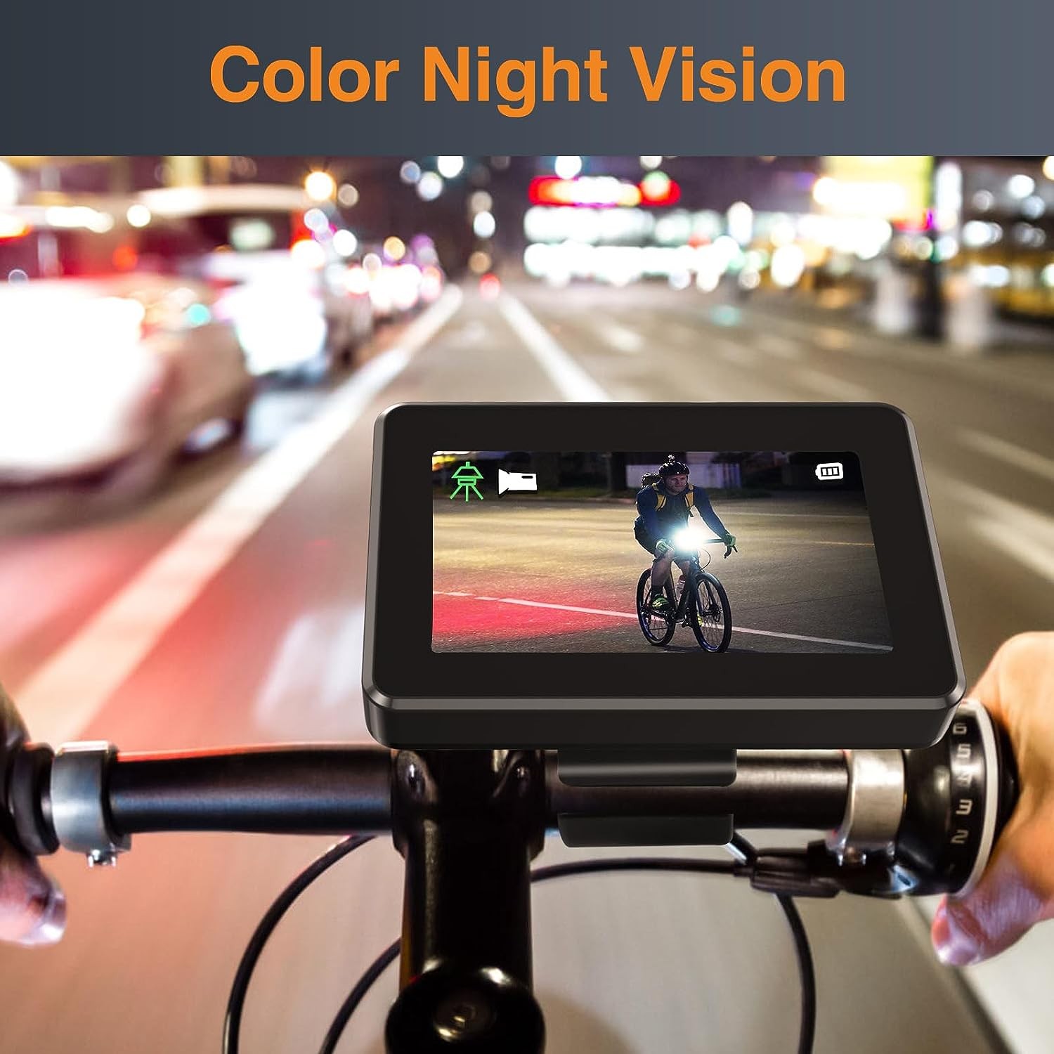 monitor sepeda diatur dengan kamera dengan penglihatan malam