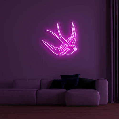Logo neon LED 3D di dinding - merpati