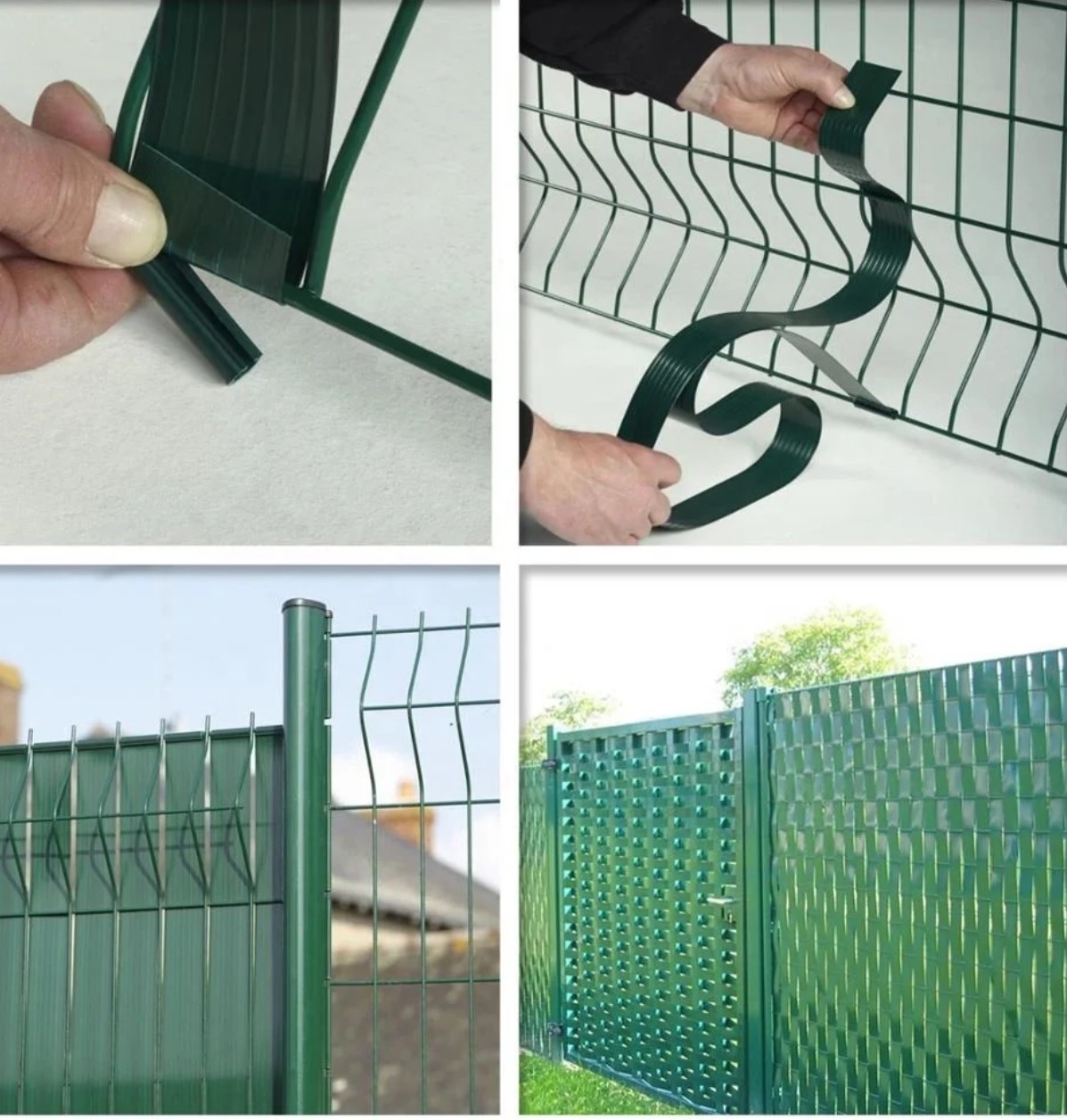 mengisi pagar dengan plastik PVC abu-abu antrasit ral 7016