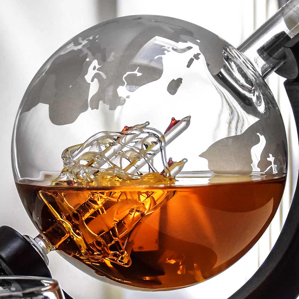 globe decanter set untuk minuman wiski rum bourbon