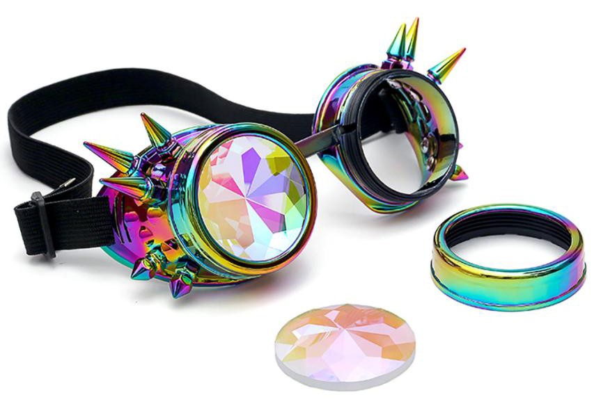 steampunk hologram led kacamata bercahaya