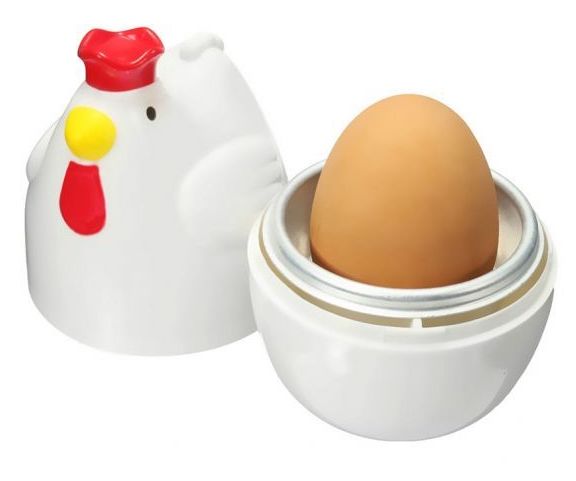 Penanak telur berbentuk ayam untuk microwave