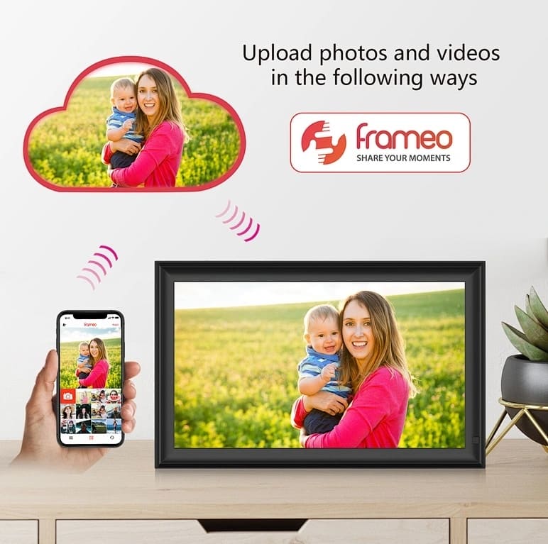 bingkai foto digital untuk foto aplikasi wifi layar sentuh 15"