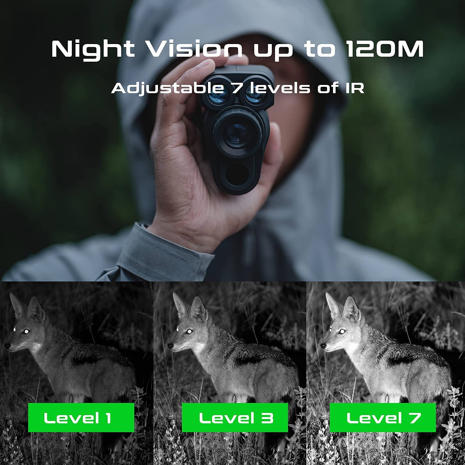 bermata dengan night vision hingga 120m di malam hari