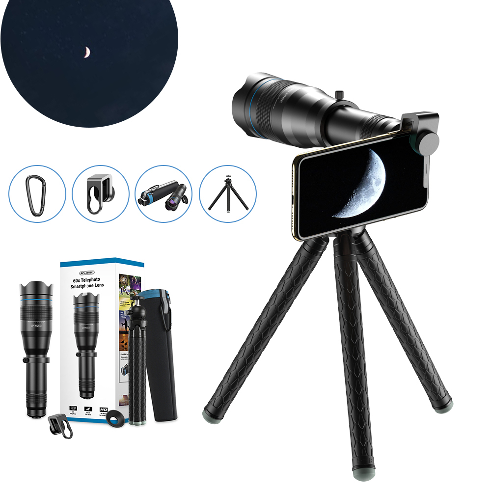 Lensa teleskopik untuk seluler - portabel dengan zoom hingga 60x