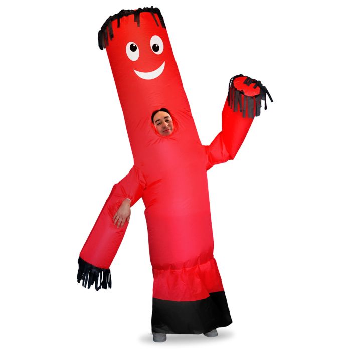 Inflatable Man suit merah dengan kipas angin