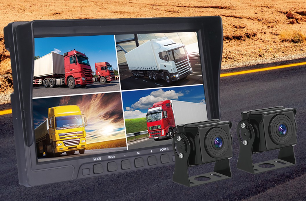 monitor mobil untuk 4 kamera pemantauan melalui aplikasi