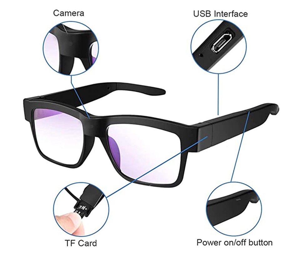 kacamata mata-mata kamera wifi rekaman video