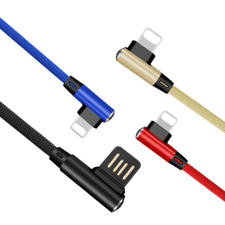 kabel petir apel untuk mengisi daya ponsel dengan desain 90