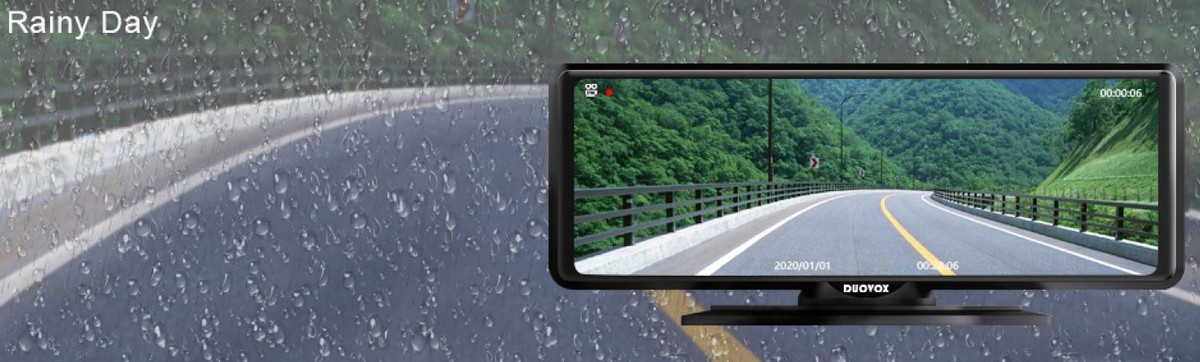 kamera mobil terbaik dengan night vision duovox v9 - hujan