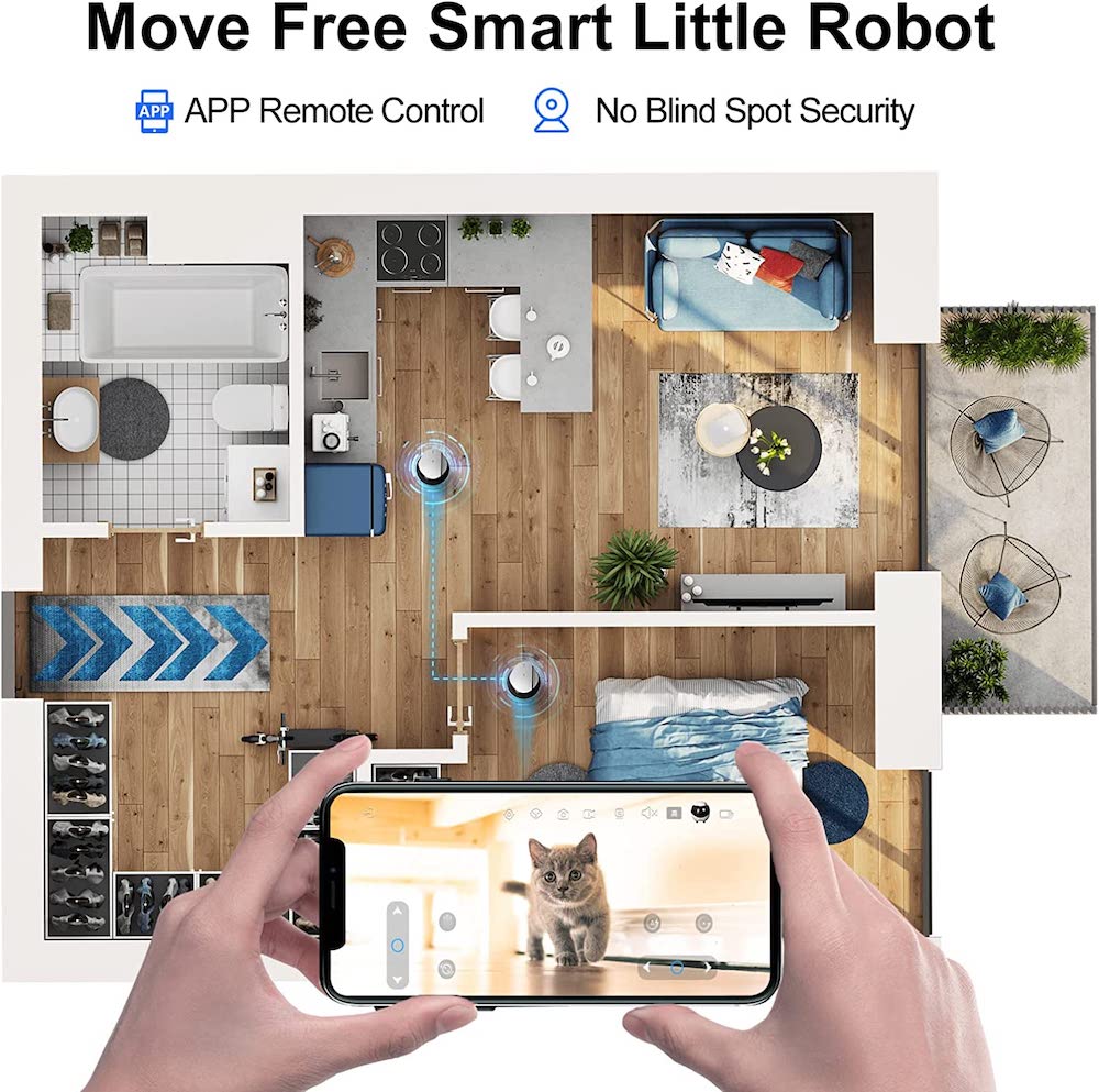 robot keamanan untuk apartemen, kamera full HD, remote control