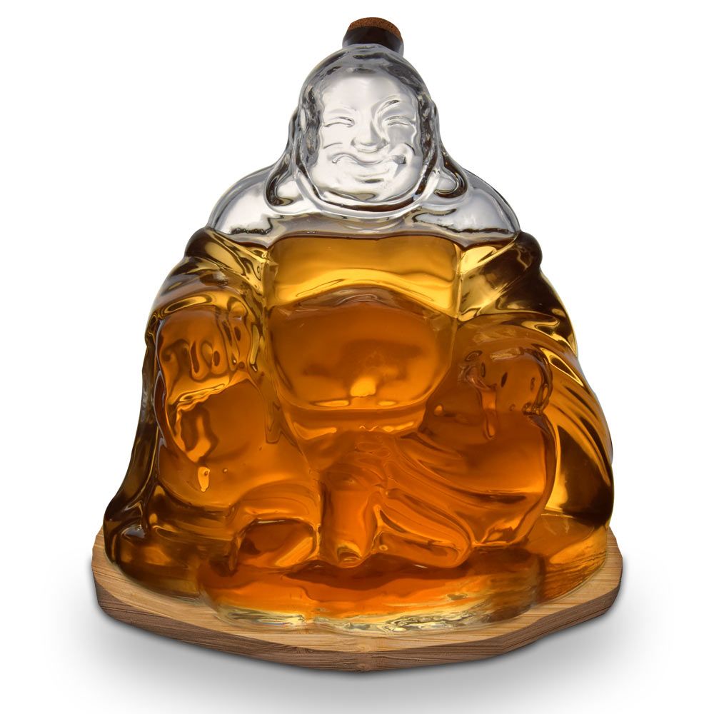 Teko botol Buddha untuk rum, wiski, atau bourbon