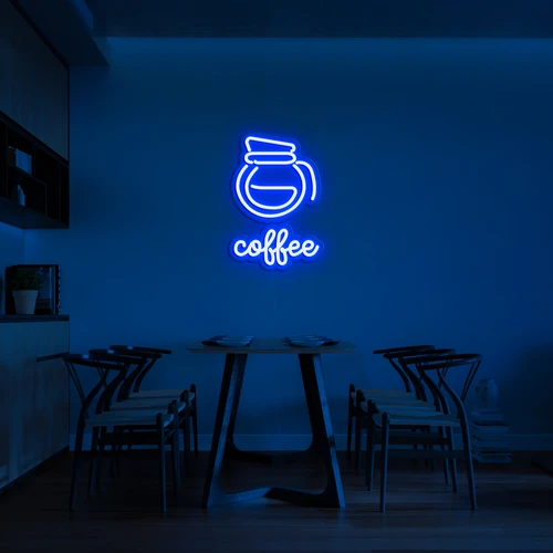 Logo neon 3D LED di dinding KOPI