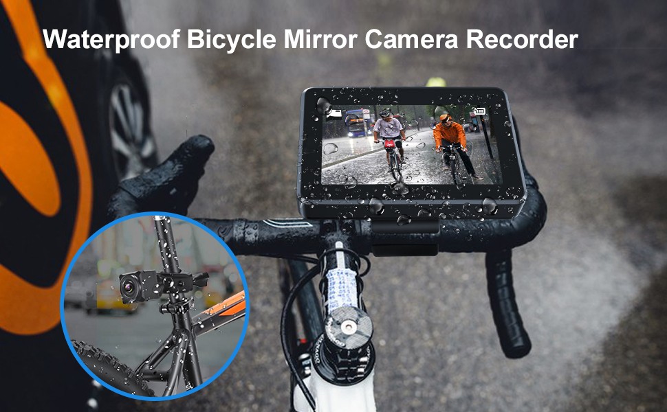 kamera sepeda tahan air IP68 dengan monitor dengan rekaman
