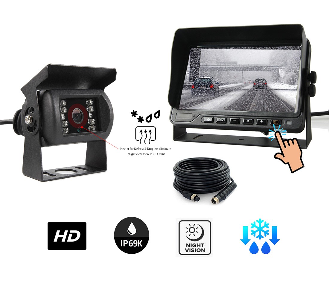Set kamera - kamera HD mobil DEFROST belakang + monitor tahan air 7".