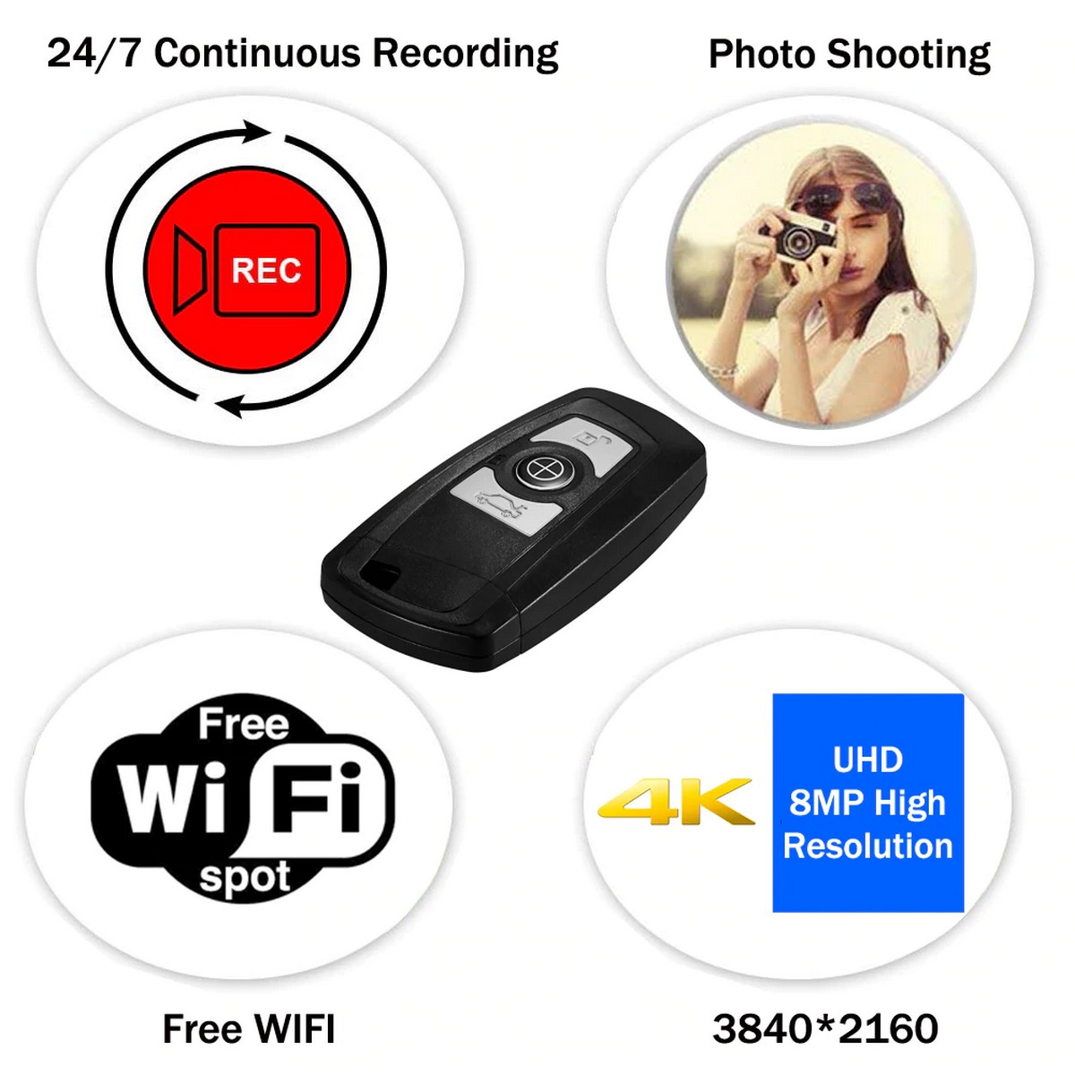 kamera di remote control mobil 4K