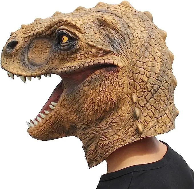 Masker Halloween Masker Kepala Dinosaurus Silikon Dinosaurus T Rex
