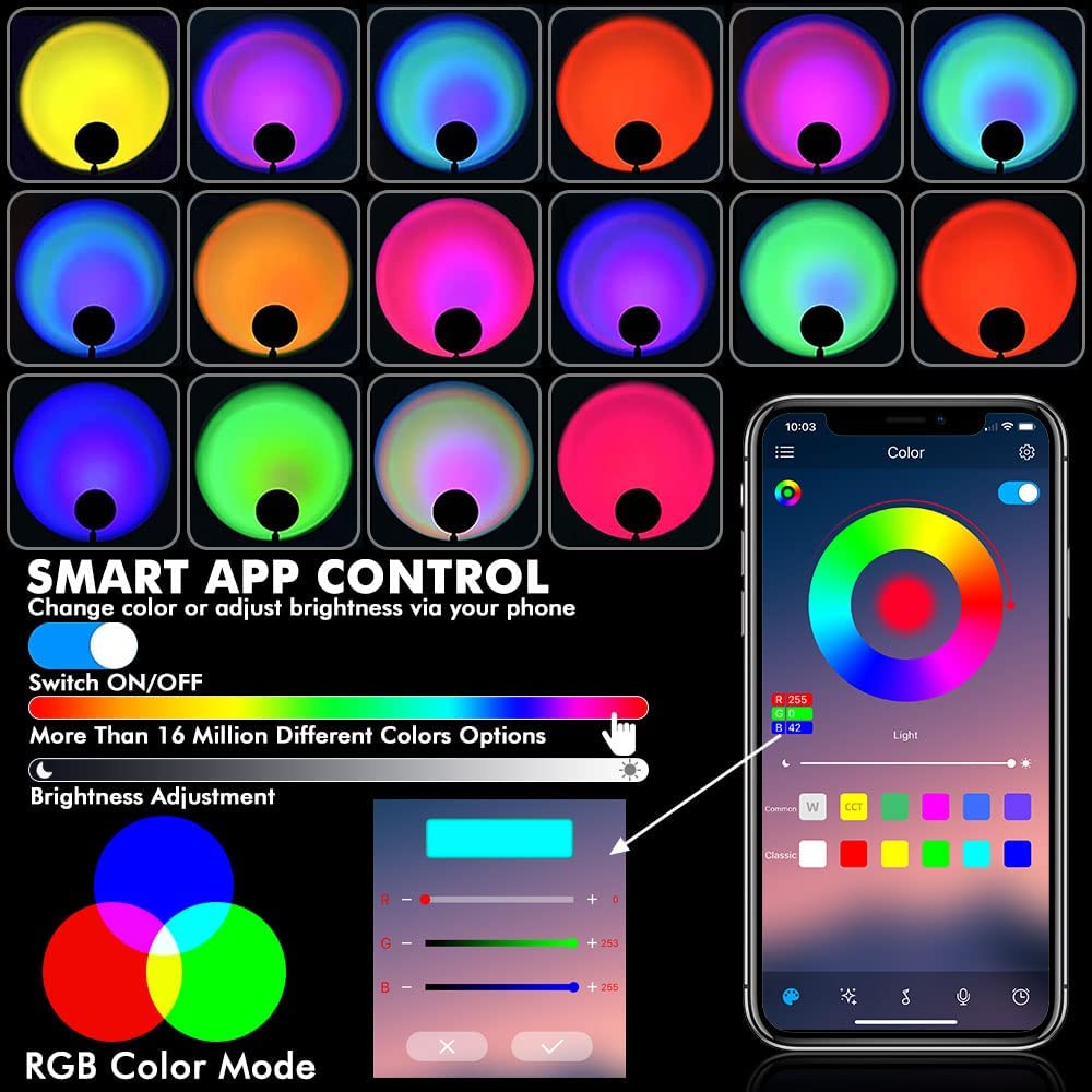 lampu wifi untuk aplikasi seluler smartphone yang dikendalikan RGB warna-warni