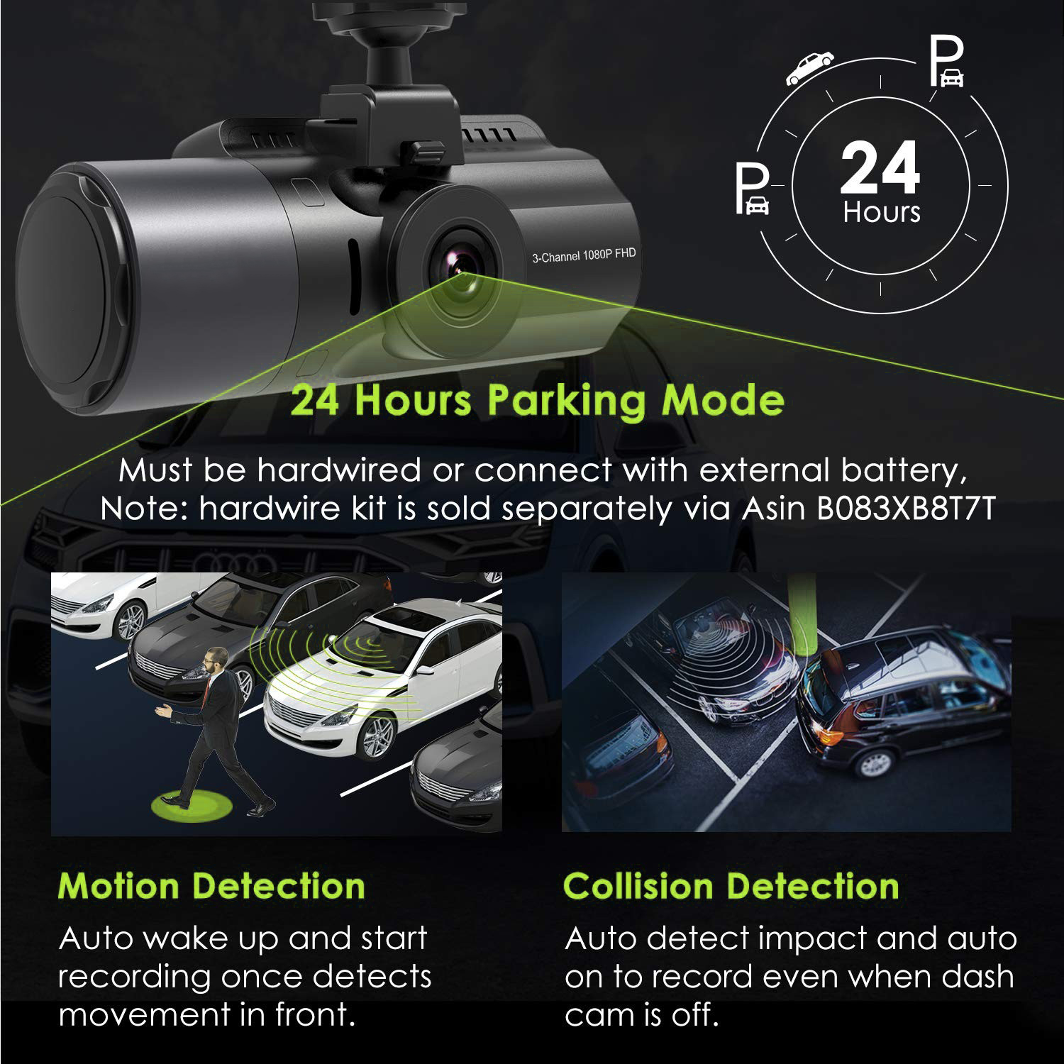 Mode parkir kamera mobil Profio S12