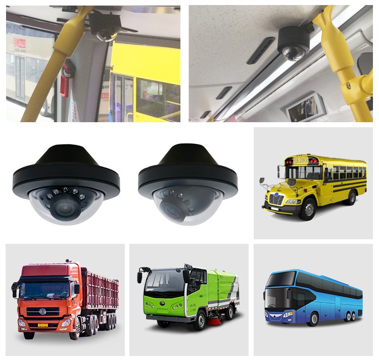 kamera kubah mini untuk bus, bus listrik, trem, van, minibus, karavan, semi trailer, trailer, truk