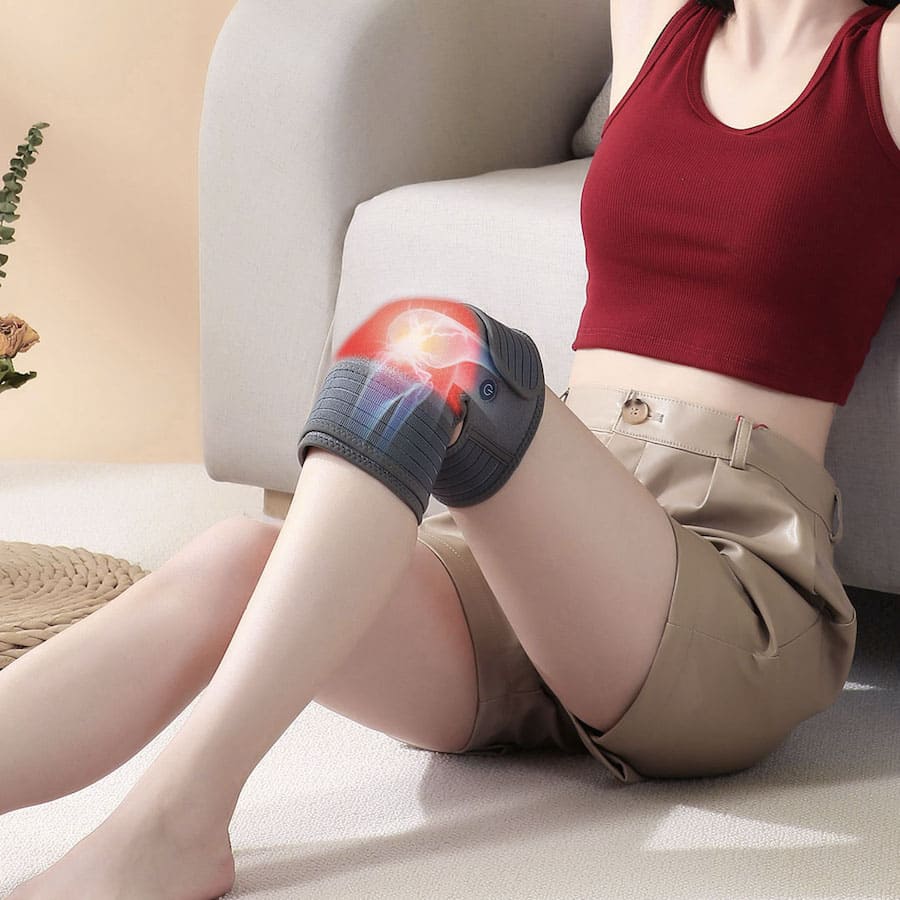 Penyangga lutut berpemanas - bungkus olahraga elektrik penghangat termo