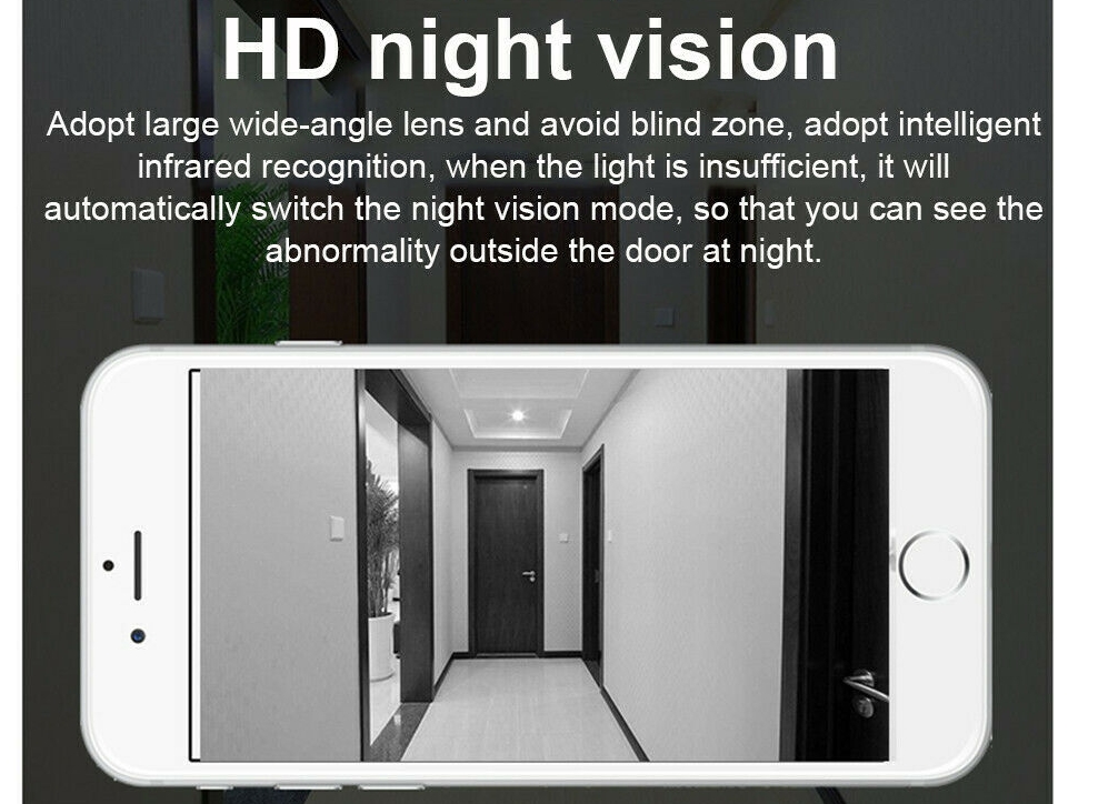 IR night vision video bel pintu nirkabel