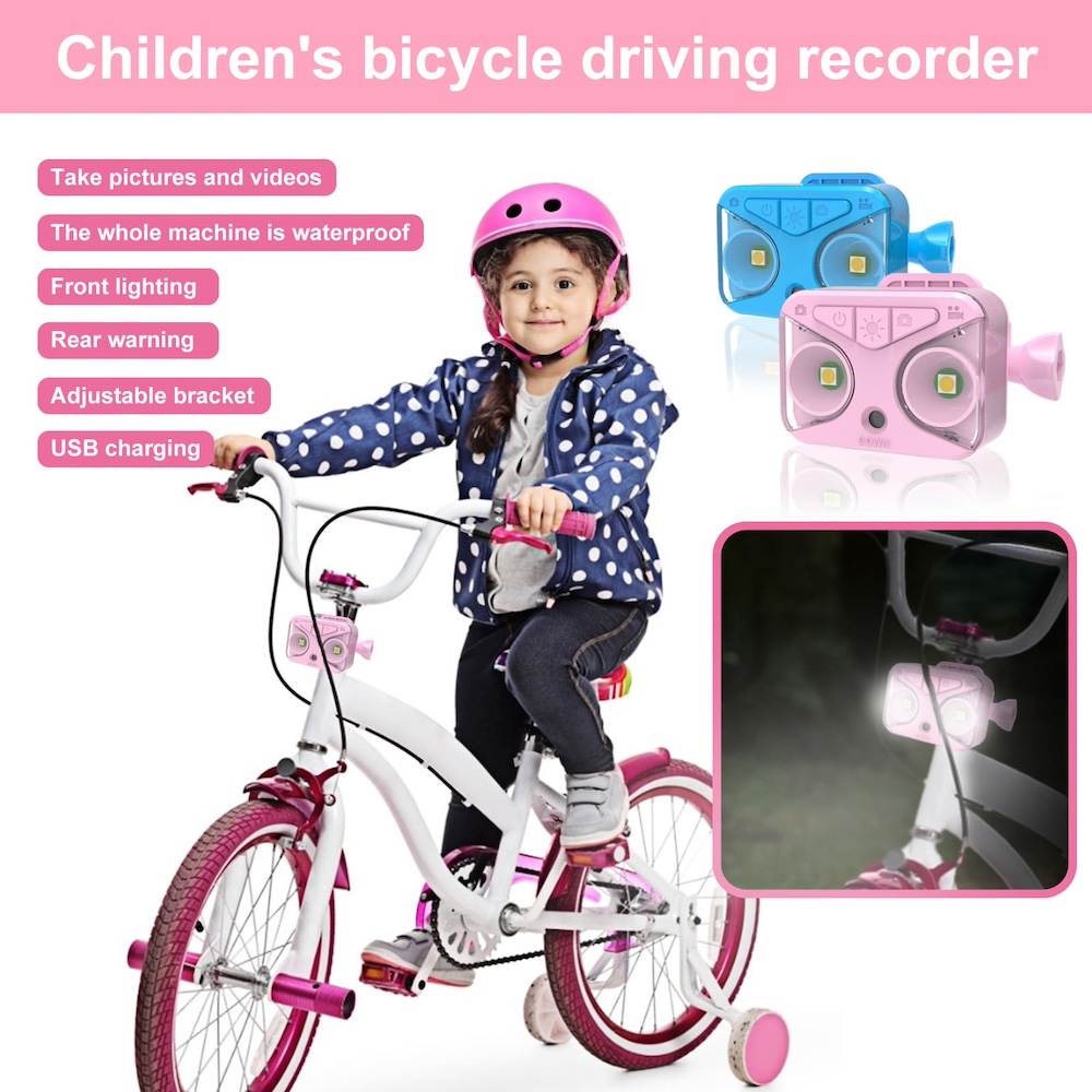 kamera sepeda anak dengan lampu sepeda