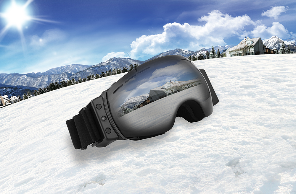 kacamata ski dengan kamera dan bluetooth
