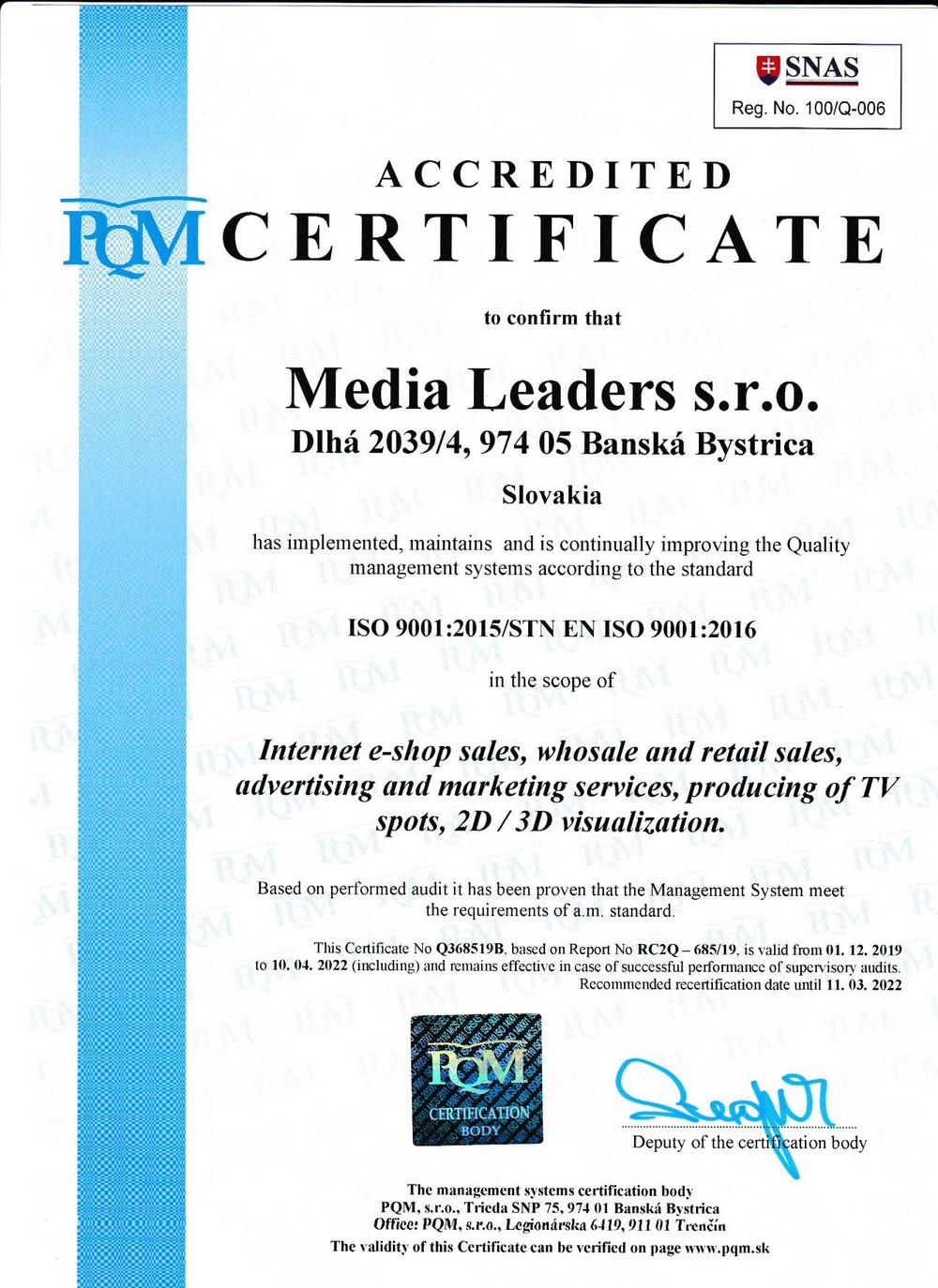 Sertifikat ISO media leaders