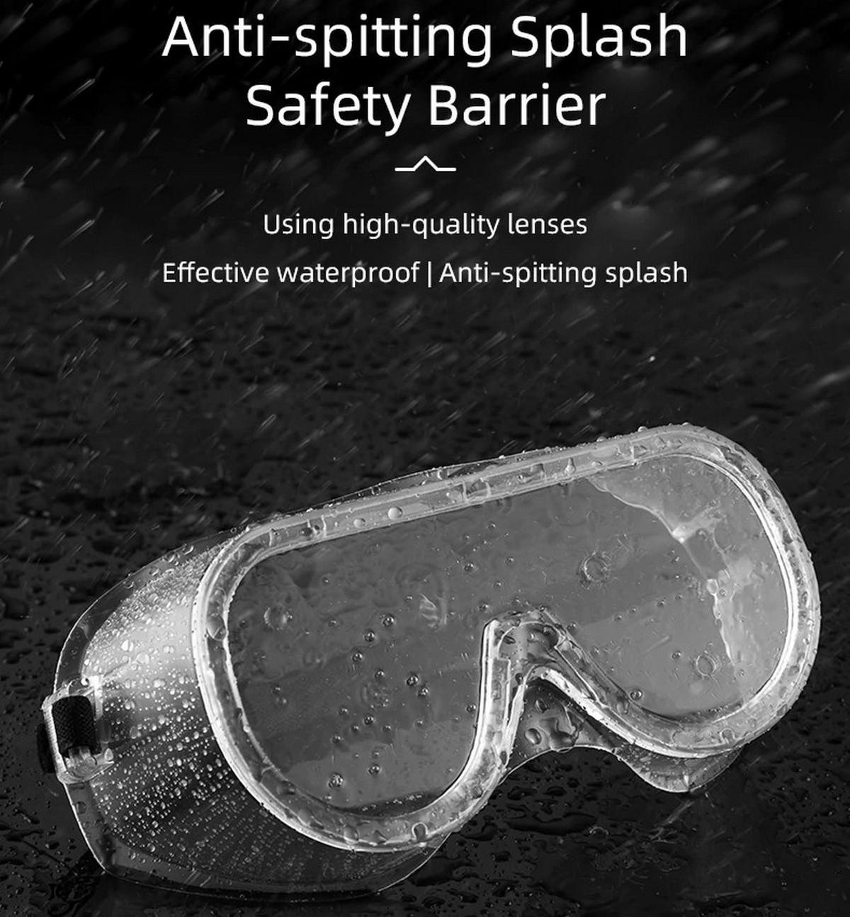 kacamata pelindung yang tahan terhadap tetesan debu dan benturan